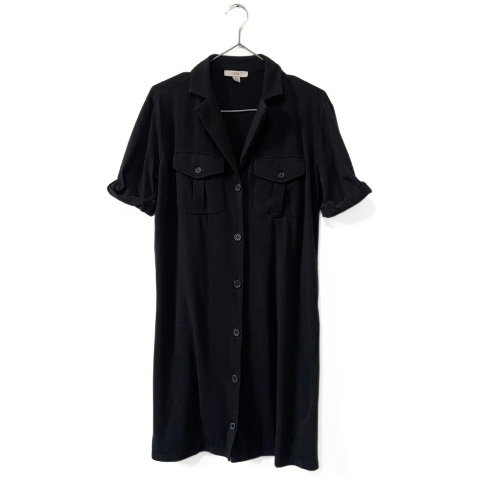Joie Black V-Neck Collared Casual Comfy Button-Up Mini Dress Size XS